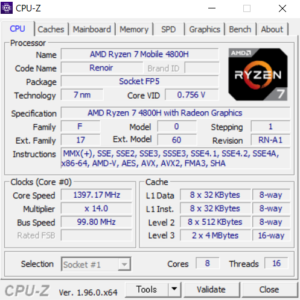 GALLERIA GR2060RGF-T CPU性能